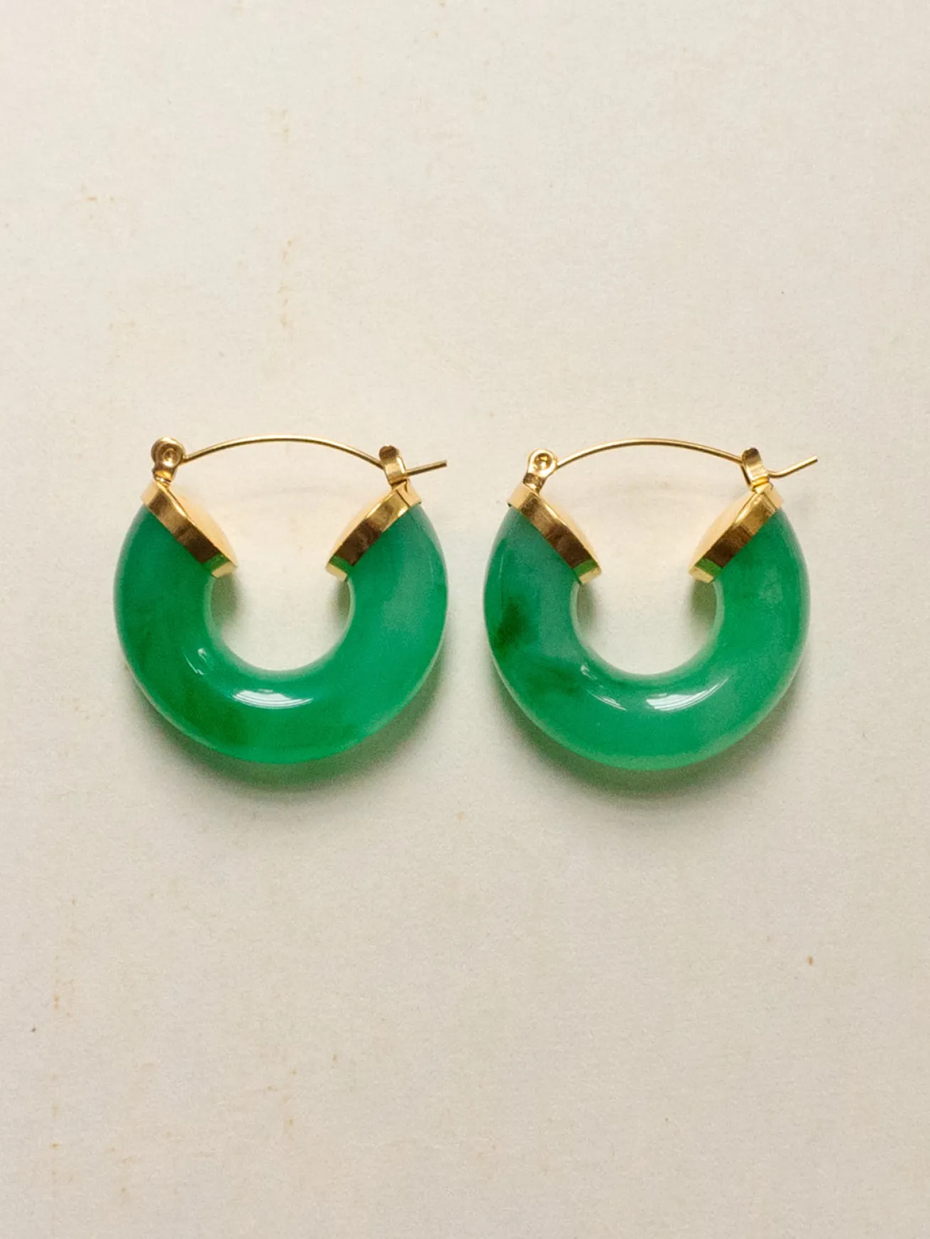 Round Resin Hoops - Jade Green