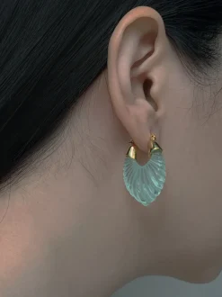 Sculptural Hoops - Aqua