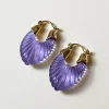 Sculptural Hoops - Blue Violet