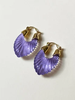 Sculptural Hoops - Blue Violet
