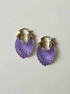 Sculptural Hoops - Blue Violet
