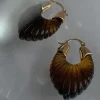 Sculptural Hoops - Brown