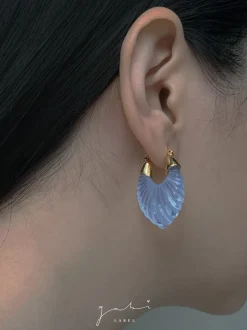 Sculptural Hoops - Cornflower Blue