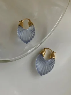 Sculptural Hoops - Cornflower Blue
