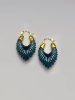 Sculptural Hoops - Dark Blue
