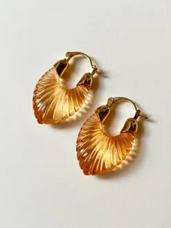 Sculptural Hoops - Orange
