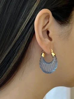 Sculptural Hoops Maxi - Blue