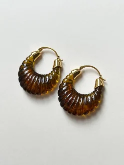 Sculptural Hoops Maxi - Dark Brown