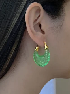 Sculptural Hoops Maxi - Green