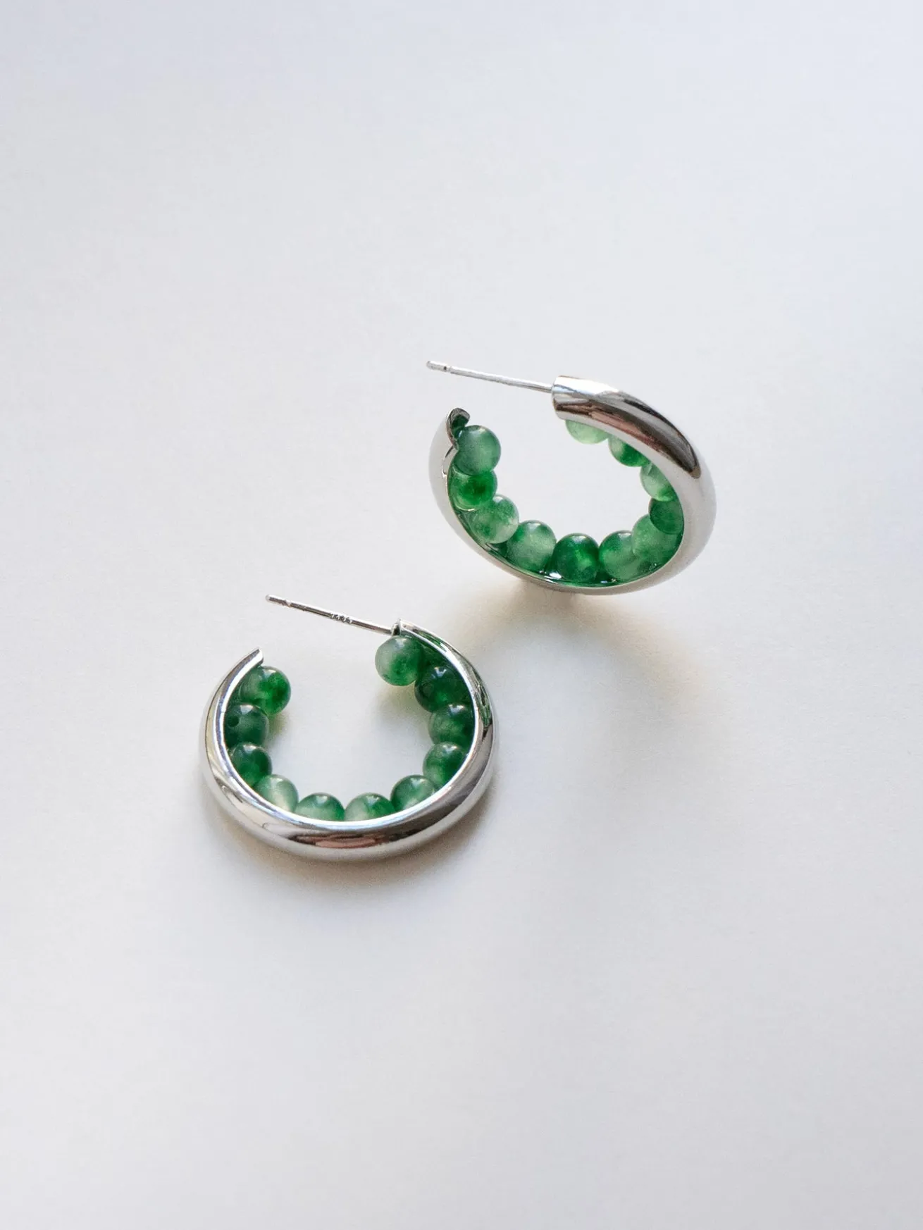 Sea Abalone Hoops - Silver