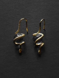 Serpent Orb Earrings - Clear
