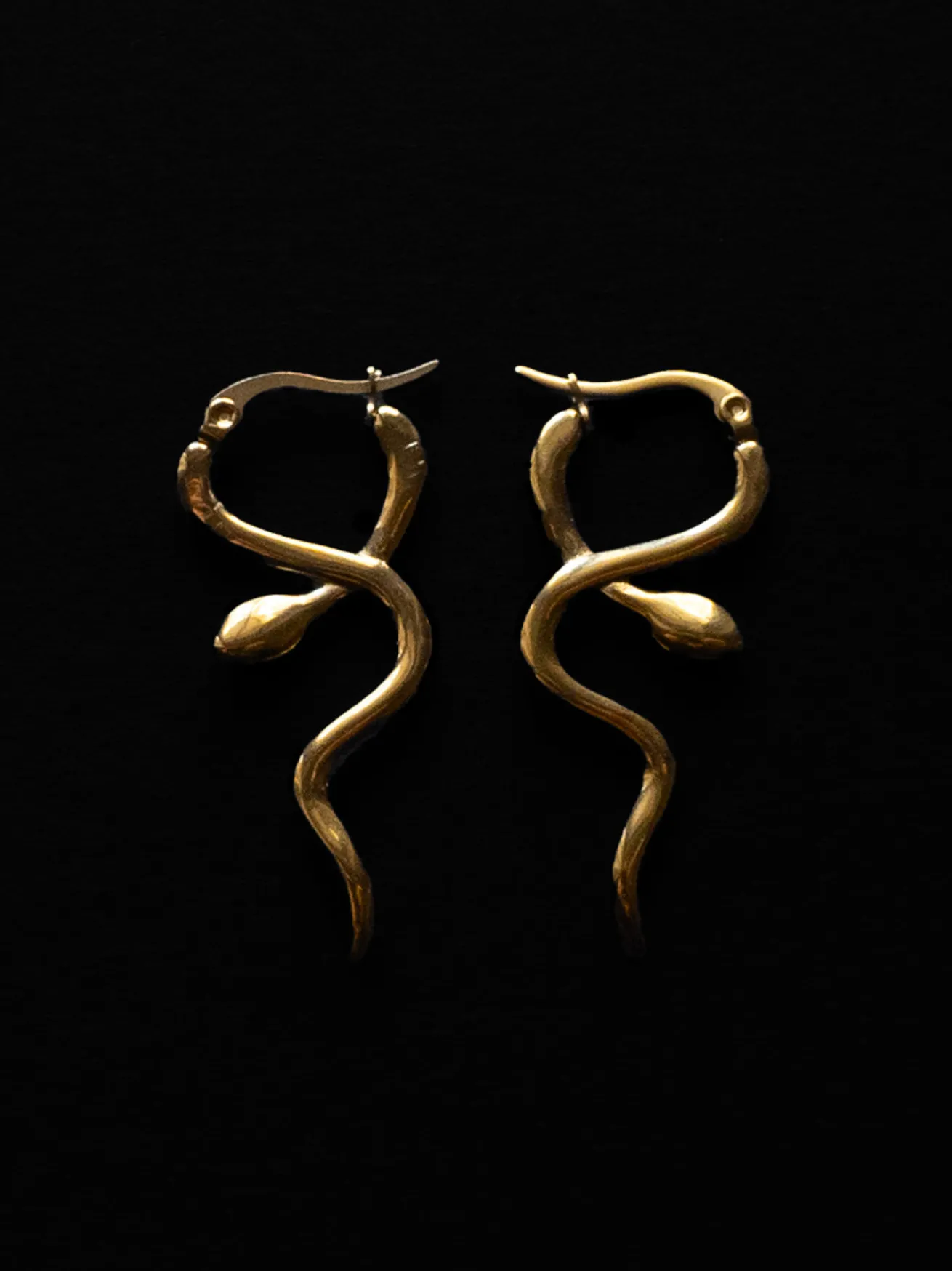 Serpent Snare Earrings - Gold