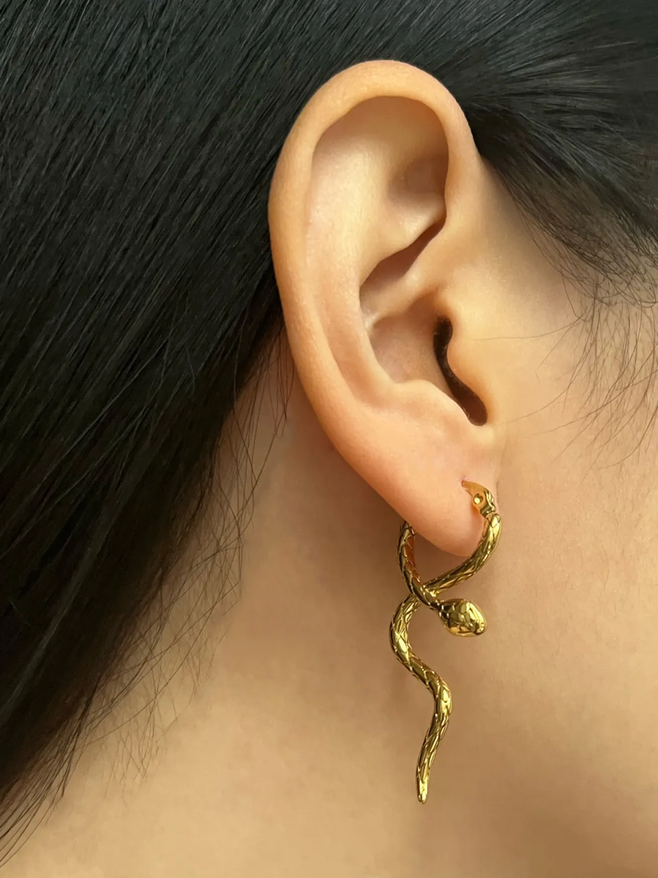 Serpent Snare Earrings - Gold