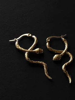Serpent Snare Earrings - Gold