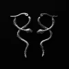 Serpent Snare Earrings - Silver