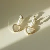 Shell Heart with Pearl Earrings