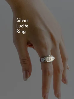 Silver Lucite Ring - Transparent