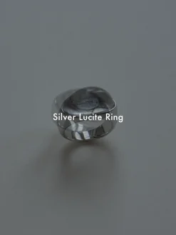 Silver Lucite Ring - Transparent