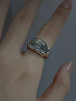 Silver Lucite Ring - Transparent