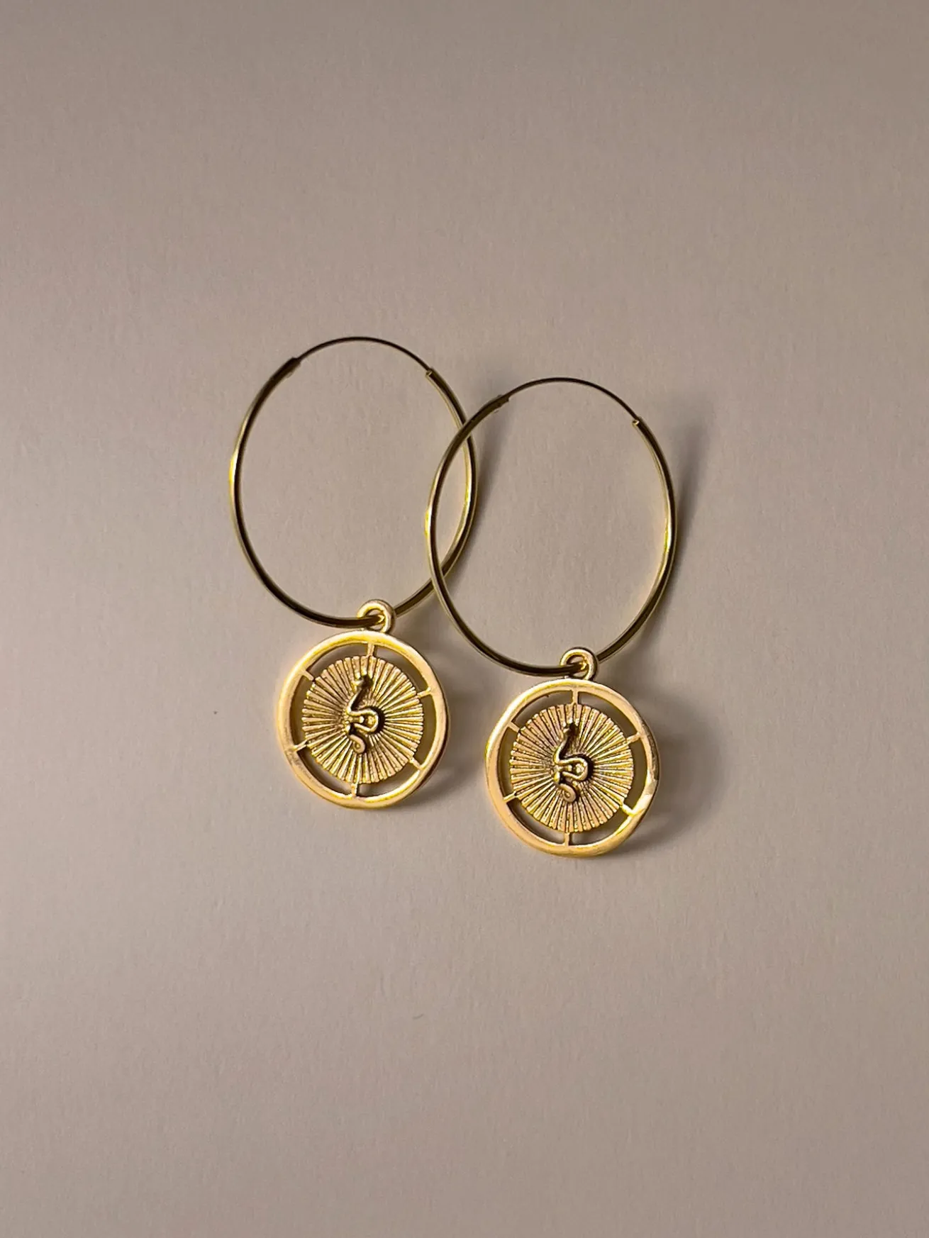 Snake Pendant Hoops