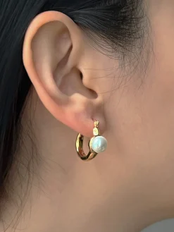 Solo Pearl Hoop Earrings