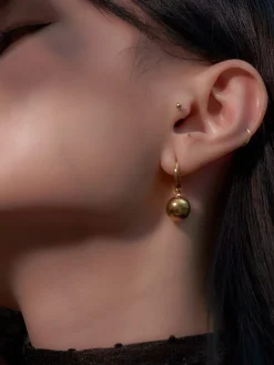 Spherical Gold Hoops