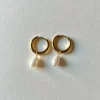 Teardrop Stainless Steel Hoops - Pearls Mini