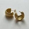 Textured Thick Gold Hoops