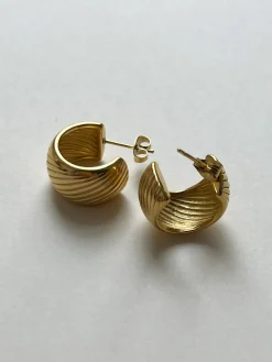 Textured Thick Gold Hoops