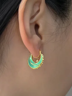 The Journey Beyond Hoop Earrings - Sea Green