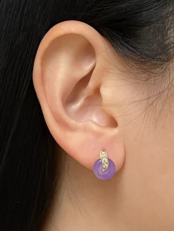 Tiny Jade Donut Earstuds - Purple