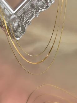 Tri-layered Snake Chain Necklace