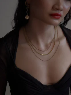 Tri-layered Snake Chain Necklace