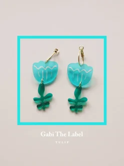 Tulip Dangles - Aqua Blue
