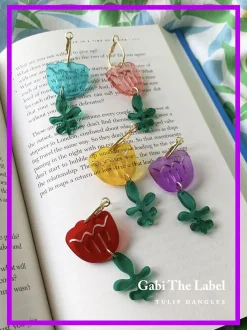 Tulip Dangles - Aqua Blue