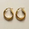 Twist Hoops - Stainless Steel, Gold