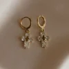 VERITY Cross Huggies *18K Gold-plated