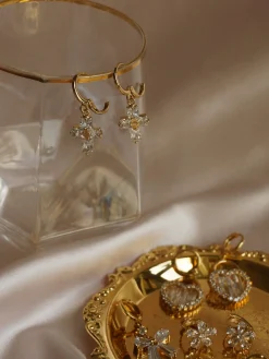 VERITY Cross Huggies *18K Gold-plated