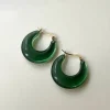 Vintage Acrylic Cradle Hoops - Juniper Green