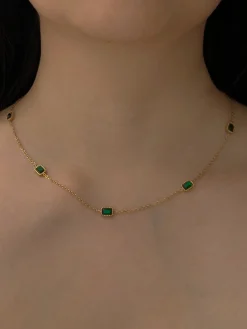 Vintage Multi-Gemstone Necklace - Emerald Green