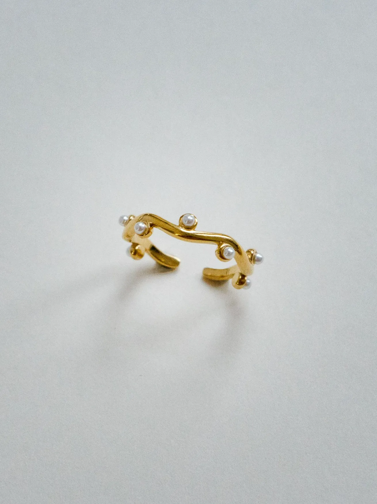 Wavy Sea Ring - Pearl