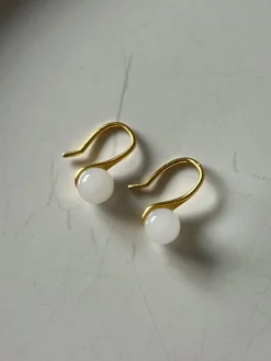 White Jade Dew Drop Earrings