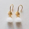 White Jade Lotus Earrings